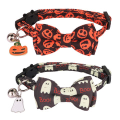 Halloween Cat Collars with Bowtie and Bell – 2 Pack