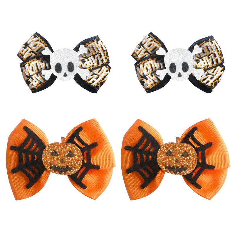 Halloween Spider Hair Clip Bows for Girls – 2 Pack