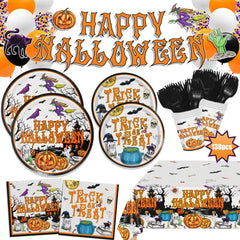 Vintage Halloween Party Tableware Set – Serves 24