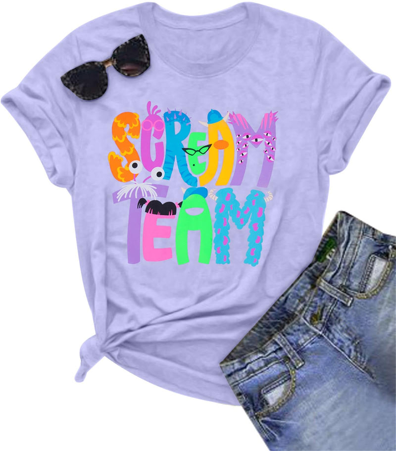 Women's Halloween Ghost Graphic Tee – Purple