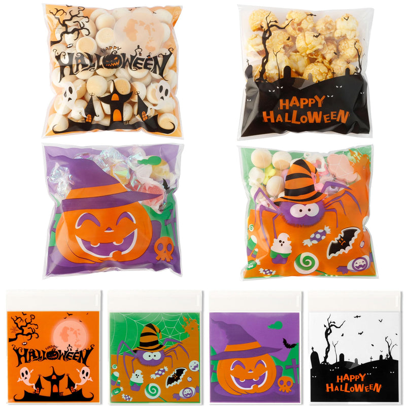Self-Sealing Halloween Treat Bags – 100 Pack