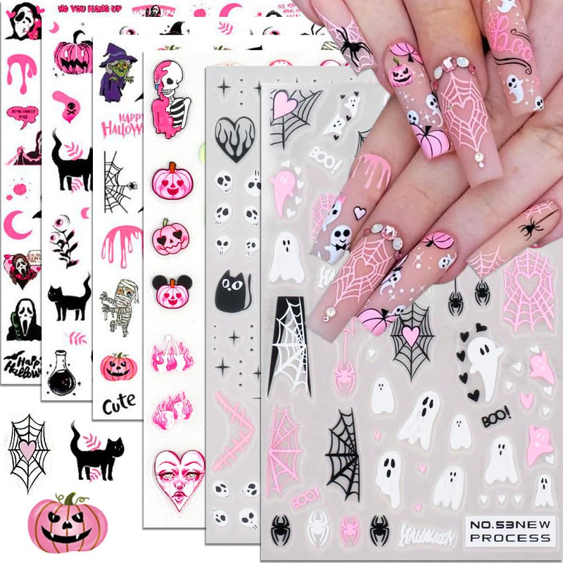 Halloween 3D Nail Art Stickers – 6 Sheets