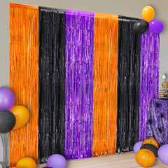 Halloween Foil Fringe Curtains – 2 Pack